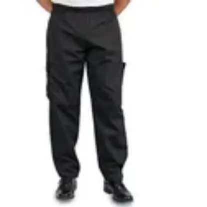 Picture of KNG - 1138XS - XS Black Baggy Cargo Chef Pants